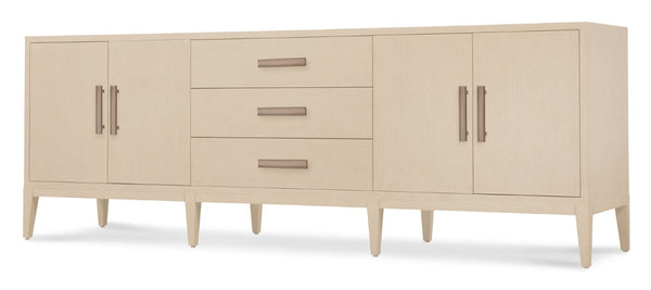 Hooker Furniture Westwood Polished Limestone Credenza With Quartered Oak Veneers, Radiance Hardware & Cable Management 6133-55486-80