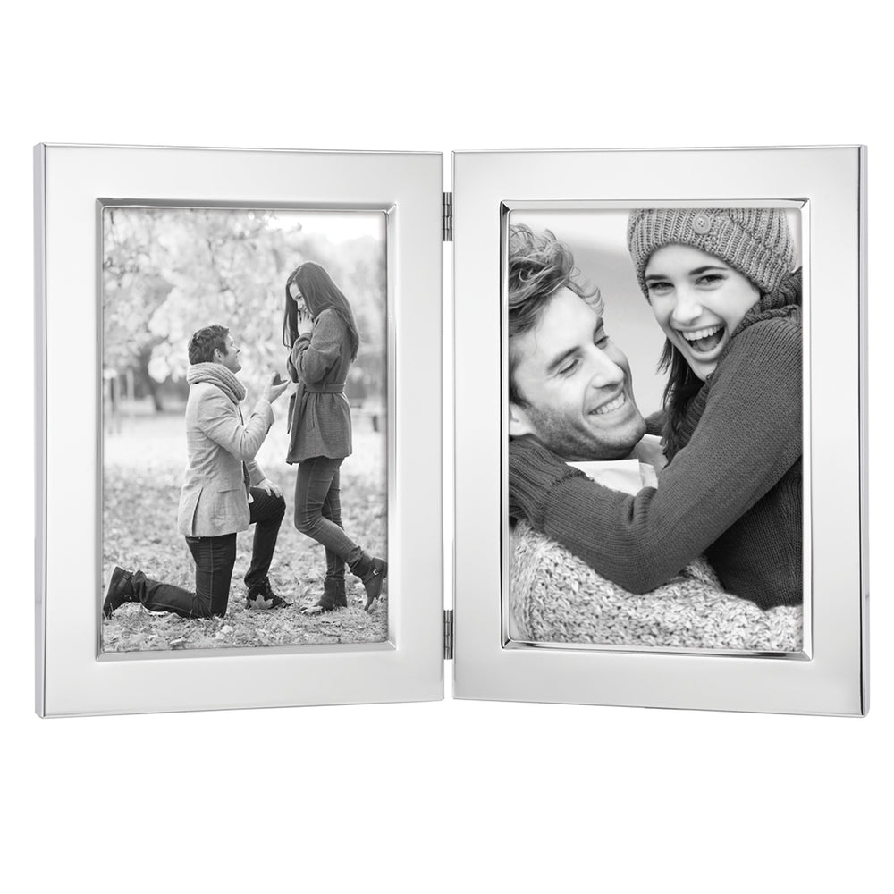 Lenox Reed and Barton Classic Silverplate 5" x 7" Double Photo Frame Metallic, SLVR PLATE METAL 1457-2