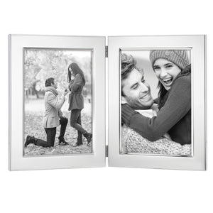 Lenox Reed and Barton Classic Silverplate 5" x 7" Double Photo Frame Metallic, SLVR PLATE METAL 1457-2