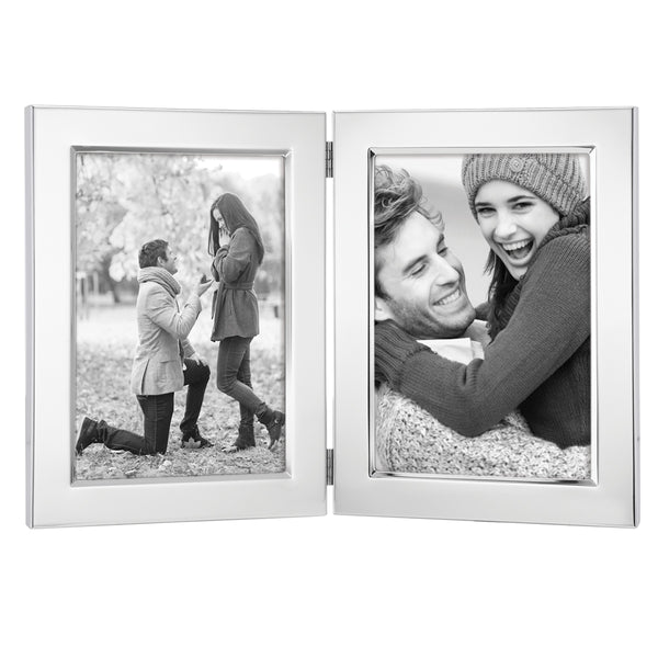 Lenox Reed and Barton Classic Silverplate 5" x 7" Double Photo Frame Metallic, SLVR PLATE METAL 1457-2