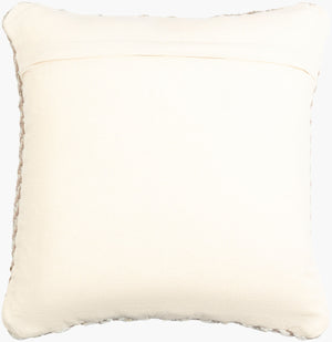 Surya Jhansi 18"X18" Cozy Cottage-style Accent Pillow In Luxurious Viscose, Wool & Cotton Blend, India-made Ivory Wool,Viscose,Cotton Jha001-2222d