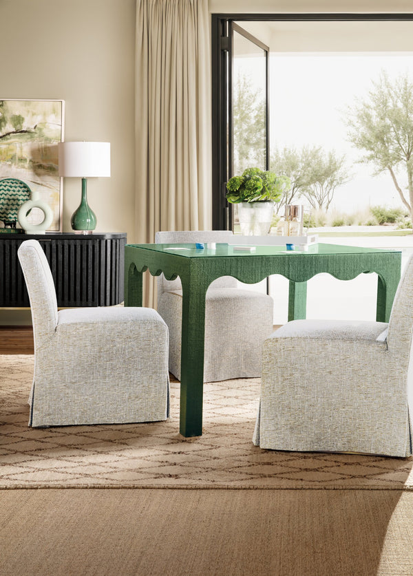 Hooker Furniture Commerce and Market Ren Upholstered Skirted Dining Chair in Performance Fabric 7228-75026-481