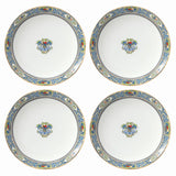 Autumn White 4-Piece Dinner Plate Set with 24k Gold Accents, Dishwasher Safe