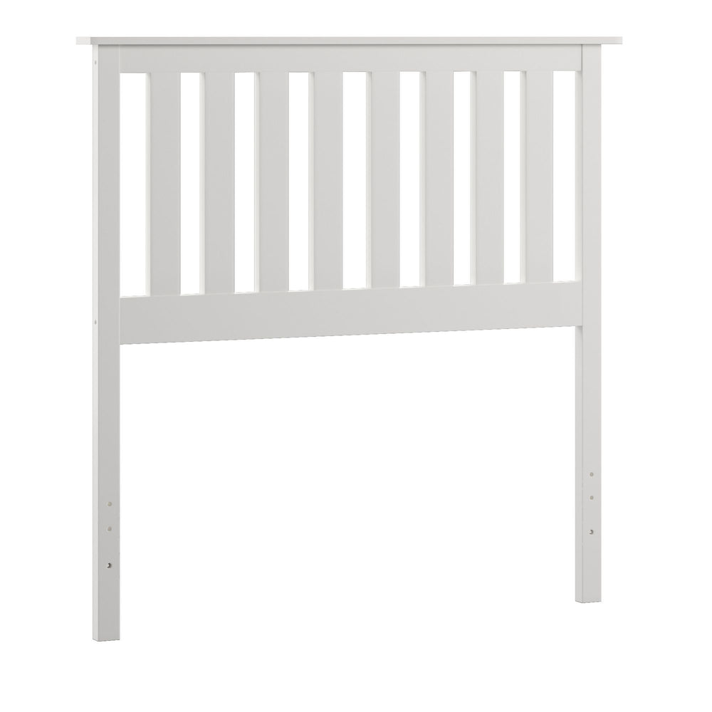 Homelegance By Top-Line Lando Mission Slat Wood Headboard White Rubberwood