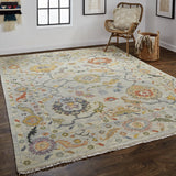 Feizy Rugs Karina Hand-knotted Wool Rug - Timeless Elegance And Modern Functionality For Sophisticated Decor Gray,Yellow,Red Wool 9096793fmlt000p00