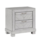 English Elm Steve Silver - Montana - Nightstand - Pearl Silver