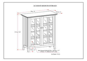 English Elm Acadian 39" Wide Solid Wood Transitional Storage Cabinet - White, Stylish & Functional Home Organizer B136P158280