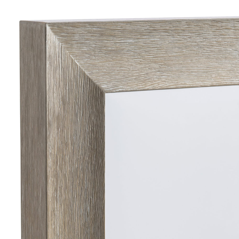Bernhardt Bernhardt Loggia Mirror In Aria Wire-Brushed Oak — Modern Rustic Curved Frame, Scalloped Detail, Versatile Mounting (36"X48") 345332