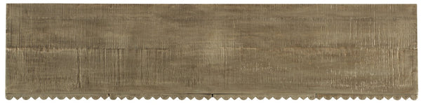 Hooker Furniture German Silver Console Credenza With Mango Wood, Textured Panels, Soft-Close Doors & Ventilated Back - Elegant Storage Solution 5637-85001-SLV