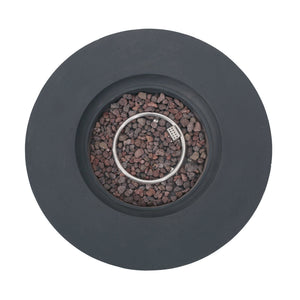 English Elm Lightweight Concrete Round Outdoor Fire Pit 50000 Btu Modern Low Profile Dark Gray 59240.00-50K