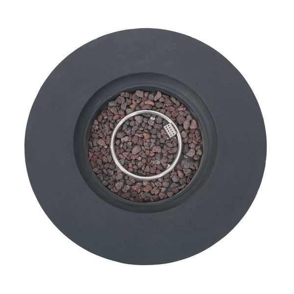 English Elm Lightweight Concrete Round Outdoor Fire Pit 50000 Btu Modern Low Profile Dark Gray 59240.00-50K