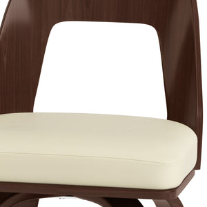 English Elm Ellison Bentwood Counter Height Stools Set Of 2 - Cream Vegan Leather For Modern Dining Spaces B136P158613