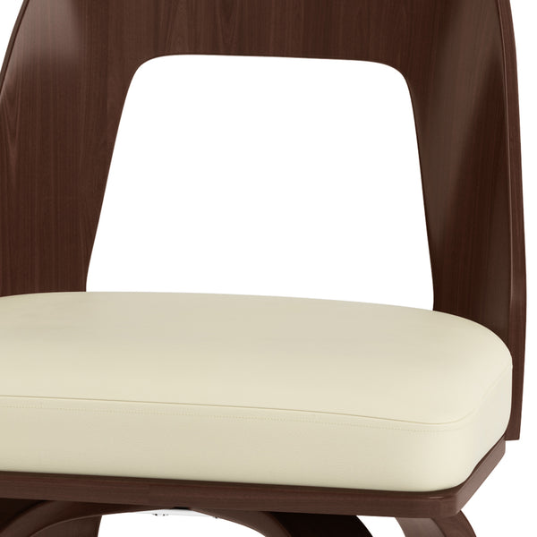 English Elm Ellison Bentwood Counter Height Stools Set Of 2 - Cream Vegan Leather For Modern Dining Spaces B136P158613