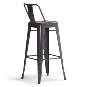 English Elm Rayne 30" Metal Bar Stool Set Of 2 - Industrial Style Grey Stools For Kitchen & Living Spaces B136P159498-GIGA