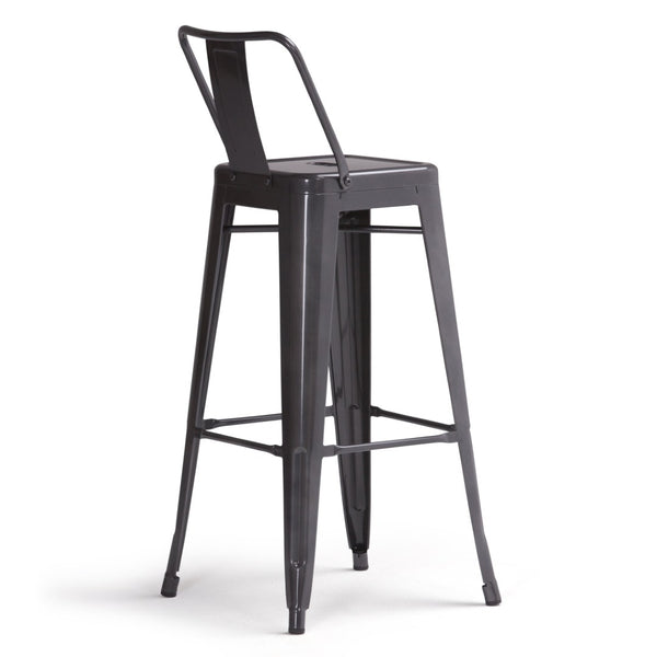 English Elm Rayne 30" Metal Bar Stool Set Of 2 - Industrial Style Grey Stools For Kitchen & Living Spaces B136P159498-GIGA