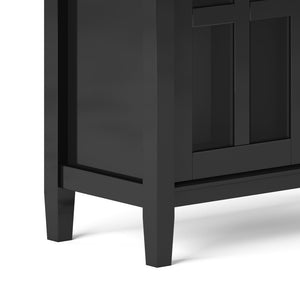 English Elm Warm Shaker Low Storage Cabinet - Handcrafted Solid Wood, Black Finish, Versatile & Stylish Design B136P159670-GIGA
