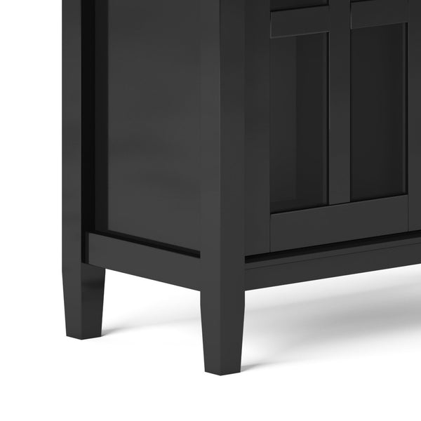 English Elm Warm Shaker Low Storage Cabinet - Handcrafted Solid Wood, Black Finish, Versatile & Stylish Design B136P159670-GIGA