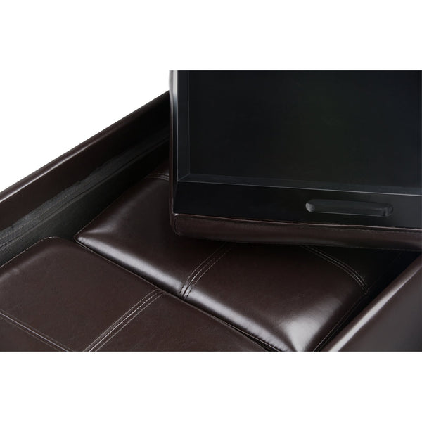 English Elm Avalon 5-Piece Multifunctional Storage Ottoman Set In Tanners Brown For Stylish Home Organization B136P159776