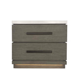 Parker House Pure Modern - Bedroom King Panel Bed With 2 Nightstands Grey Oak Solids ,Oak Veneers Bpur-3pc-1166-n2