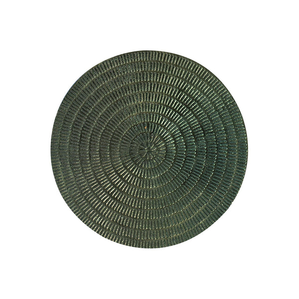 Bernhardt Bernhardt Sculptural Calla Round Chairside Table In Chiseled Antique Brass — Patterned Top, Durable Cast Aluminum Finish 375167