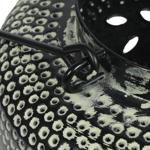 English Elm Christopher Knight Home® - LANTERN Large Indian Iron Decorative Lantern with Green Patina & Leaf Design, Handcrafted Distressed Elegance 69373.00