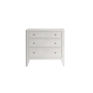 Mezzanine Nightstand - Vintage-Inspired Elegance with Three Drawers in Dove Gray Finish & Nickel Hardware