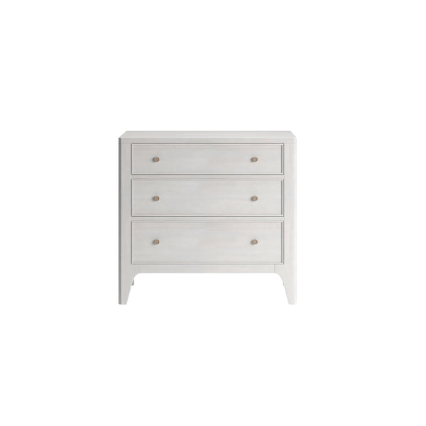 Mezzanine Nightstand - Vintage-Inspired Elegance with Three Drawers in Dove Gray Finish & Nickel Hardware
