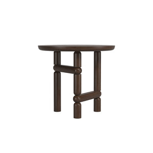 A.R.T. Furniture Verge Round End Table - Handcrafted Walnut Accent with Sculptural Design for Modern Living Spaces 337304-1960