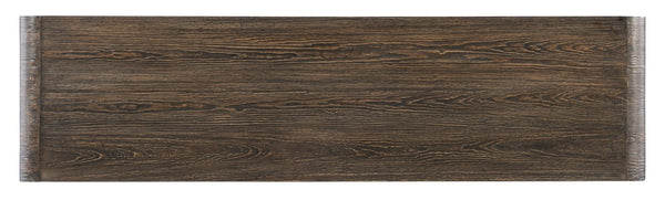 Hooker Furniture Melange Terra Credenza With Pine Veneers, Sandblasted Finish, Soft-Close Doors & Av Outlet (72") 628-85665-89