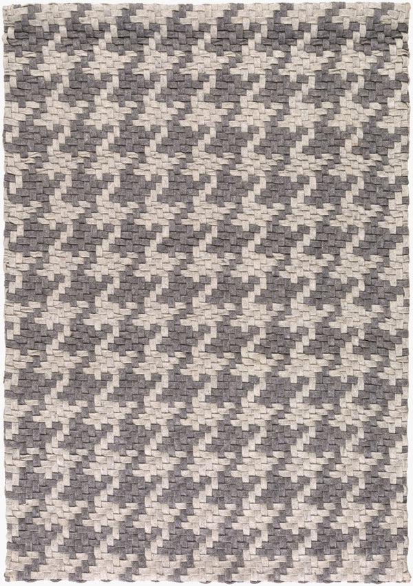 Surya Jigsaw 2' X 3' Handmade Wool Rug - Modern Decor, Durable Weave, No Pile, Spot Clean, Warranty Included Charcoal Wool Jig1000-23