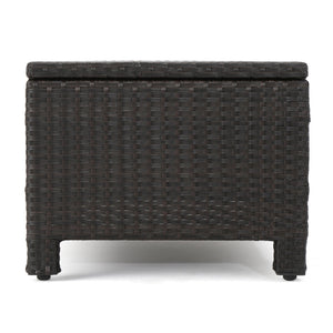 English Elm Puerta 4 Piece Outdoor Patio Set Pe Wicker Rattan with Iron Frame Cushioned Seating 52978.00DBRN