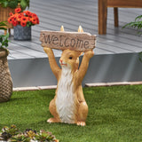 Christopher Knight Home® - Noble House - Corneu Outdoor Rabbit Garden Statue, White and Brown