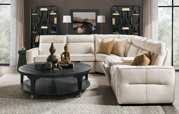 Hooker Furniture Vann Six Piece Power Reclining Sectional Top Grain Leather Contemporary Living Room SS736-6PC3-012