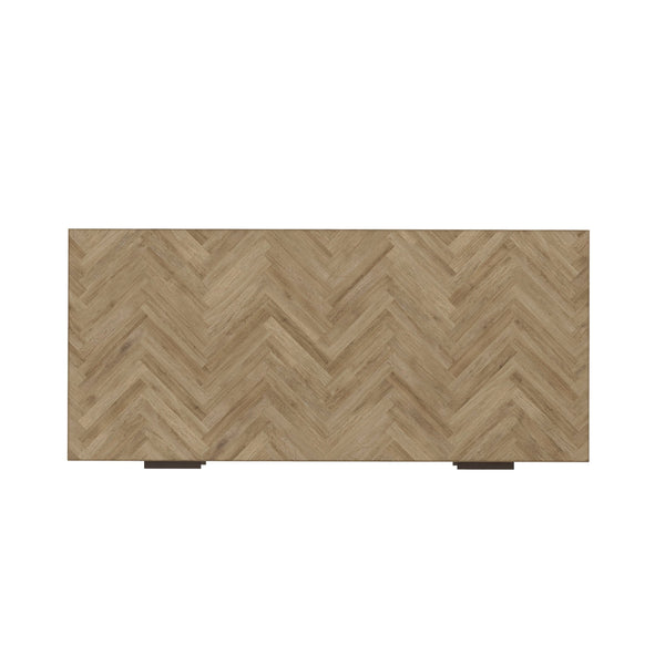 A.R.T. Furniture Garrison Drawer Chest: Stylish Washed Oak Storage With Herringbone Design And Cedar-lined Drawers Brown Parawood Solids With Ash Embossing,White Oak Veneers,Metal 322150-1302