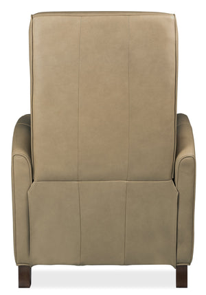 Hooker Furniture Denver Top Grain Leather Manual Recliner with Channeled Cushioning and Tapered Wood Legs RC843-PB-081