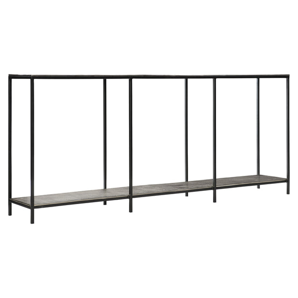 Bernhardt Bernhardt Equinox Console Table — 70"W Slim Nickel & Black Iron Modern Bauhaus Design For Hallways, Entryway 305913