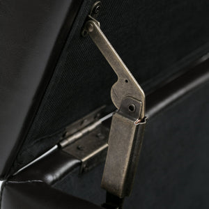 English Elm Dover Storage Ottoman Bench - Stylish Midnight Black Faux Leather With Hidden Storage & Comfort B136P159033