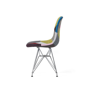 English Elm Patchwork Geometric Bohemian Accent Chairs Set of 2 with Chrome Legs for Eclectic Spaces 56395.00