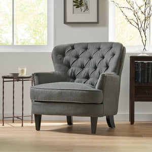 Christopher Knight Home® - Noble House - Tafton Tufted Grey Fabric Club Chair