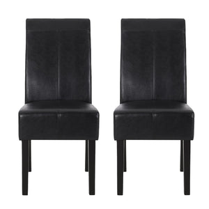 English Elm Pertica Upholstered Dining Chair Set of 2 with T-stitch Detail for Modern 38541.00PUMDNT