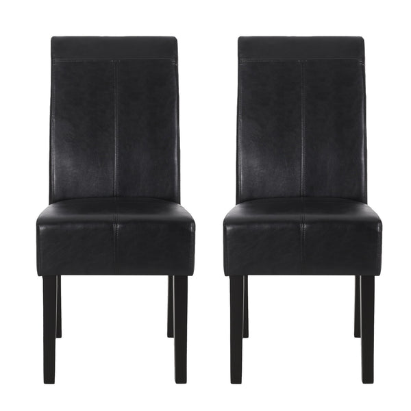 English Elm Pertica Upholstered Dining Chair Set of 2 with T-stitch Detail for Modern 38541.00PUMDNT