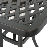 Christopher Knight Home® - Noble House - Ava Outdoor Cast Aluminum Bistro Table with Ice Bucket, Black Copper