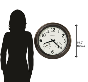 Hekman Furniture 625675 Elegant Outdoor Wall Clock - 18-inch Oil-rubbed Bronze, Thermometer & Hygrometer Features  Bayshore Outdoor Wall Clock 625675