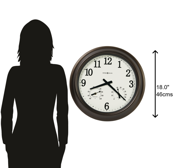 Hekman Furniture 625675 Elegant Outdoor Wall Clock - 18-inch Oil-rubbed Bronze, Thermometer & Hygrometer Features  Bayshore Outdoor Wall Clock 625675