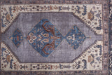 Feizy Rugs Percy Transitional Medallion Area Rug - Durable, Machine Washable, Stylishly Distressed Design For Any Space Blue,Brown,Ivory Polyester,Cotton,Viscose Prc39akfblugryf71