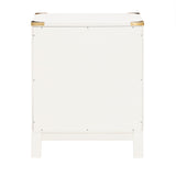 Homelegance By Top-Line Jameson 1-Drawer Gold Accent Nightstand White Wood