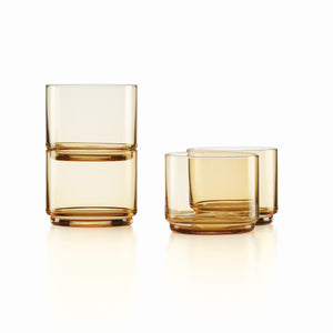 Lenox Tuscany Classics Stackable 4-Piece Short Glasses Orange, NO COLOR GLASS,CRYSTAL 894252