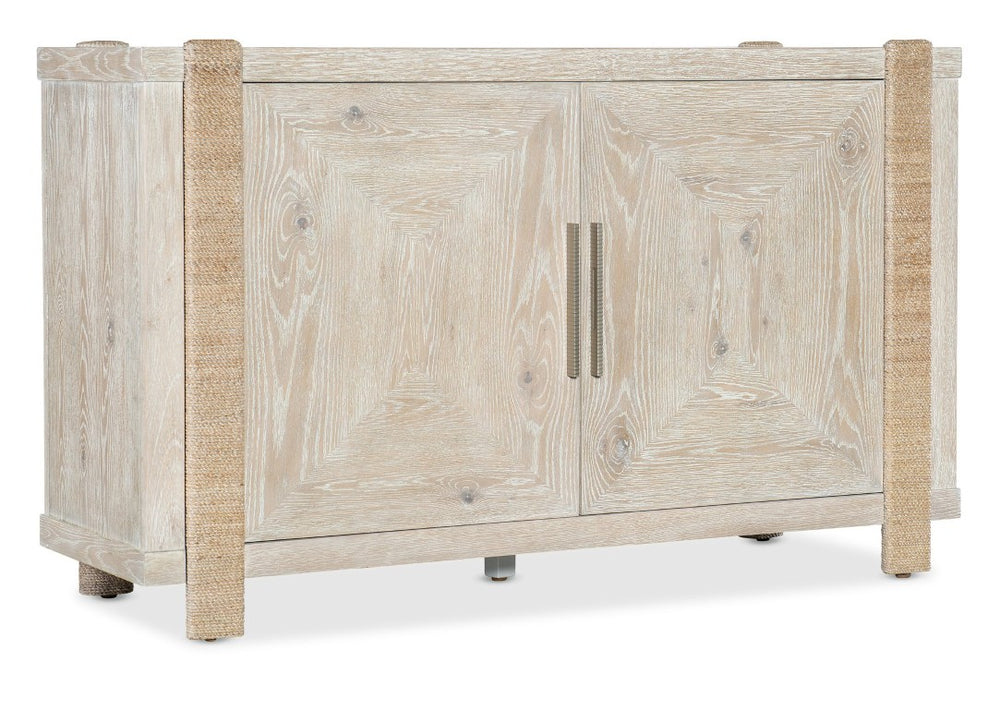 Hooker Furniture Commerce Seaside Buffet With Oak Veneers, Rope-Wrapped Legs, Creamy Interior & Soft-Close Doors 7228-75013-80