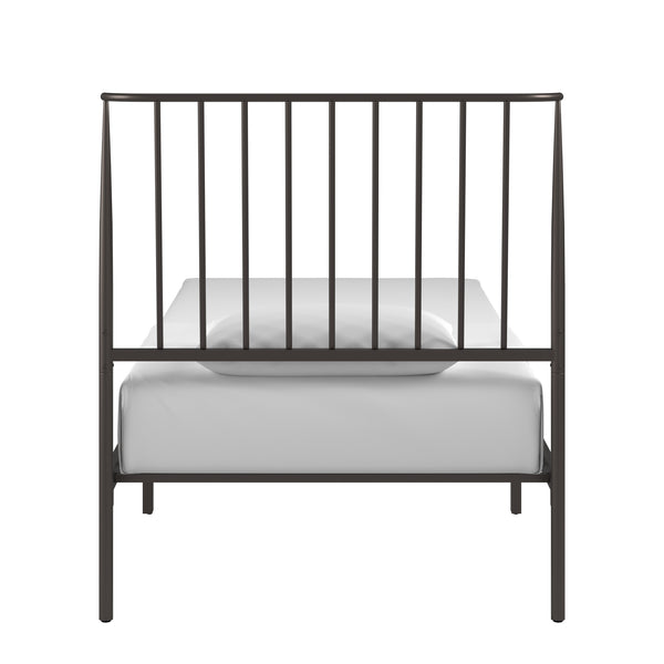 Homelegance By Top-Line Dante Metal Platform Bed with Curved Metal Headboard Dark Bronze Metal