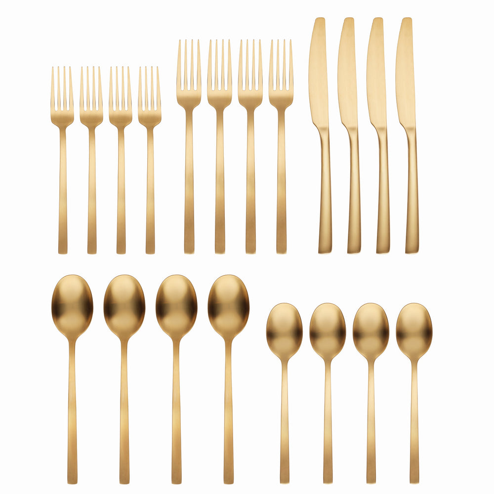 Lenox Cambridge Beacon Gold Satin 20-Piece Flatware Set Metallic, GOLD METAL 807420HGY12X